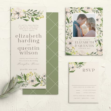 Spring Bouquet Tea Wedding Invitations