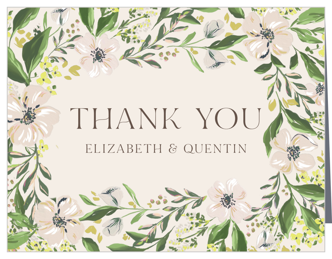 Spring Bouquet Wedding Thank You Cards