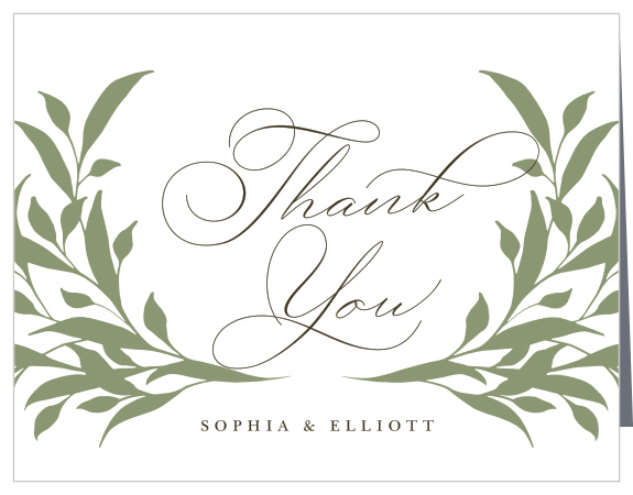 Show your heartfelt appreciation with our Leafy Crest Wedding Thank You Cards.
