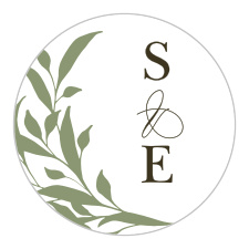 Set the mood for your wedding with our Leafy Crest Wedding Stickers.