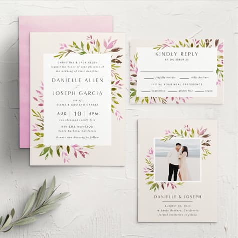 Vibrant Foliage Wedding Invitations
