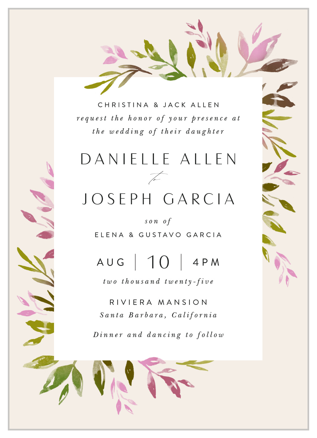 Vibrant Foliage Wedding Invitations