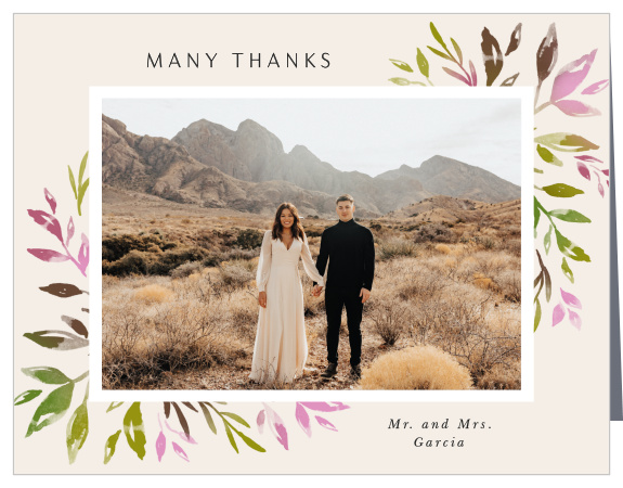 Our Vibrant Foliage Wedding Thank You Cards let family and friends know how much you appreciated their support on your special day.