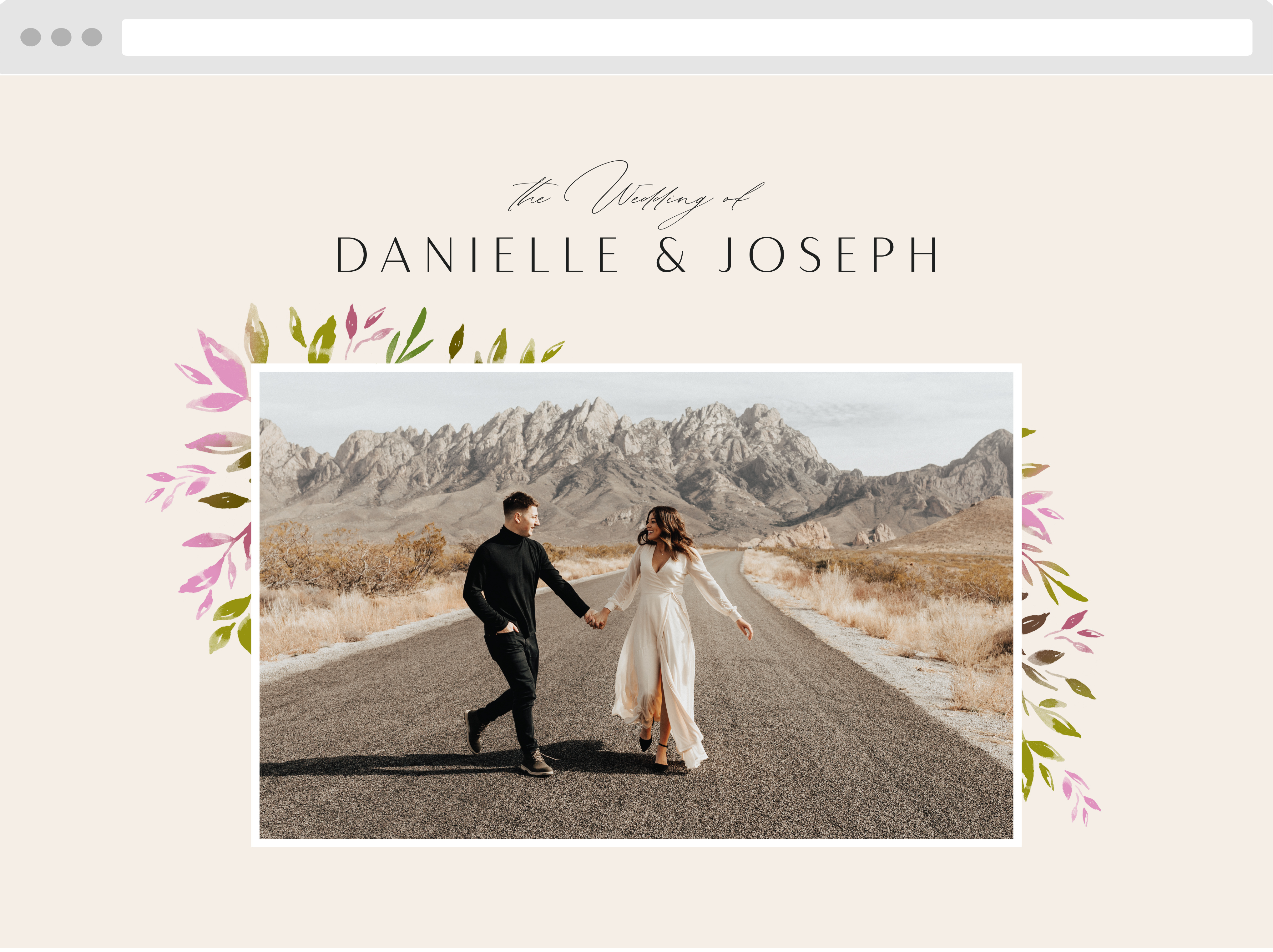 Vibrant Foliage Wedding Website