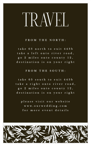 Help your guests find their way with our Wild Ophelia Direction Cards.