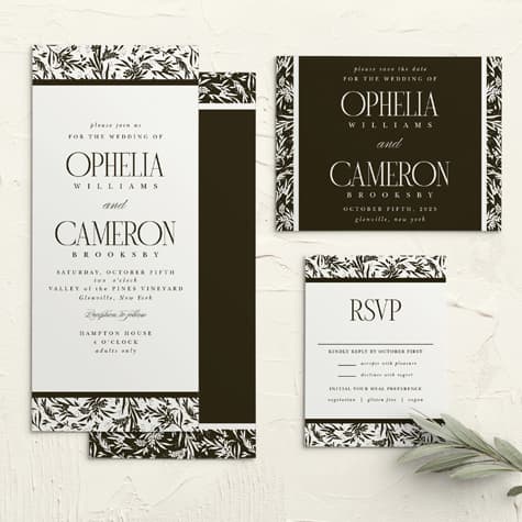 Wild Ophelia Tea Wedding Invitations