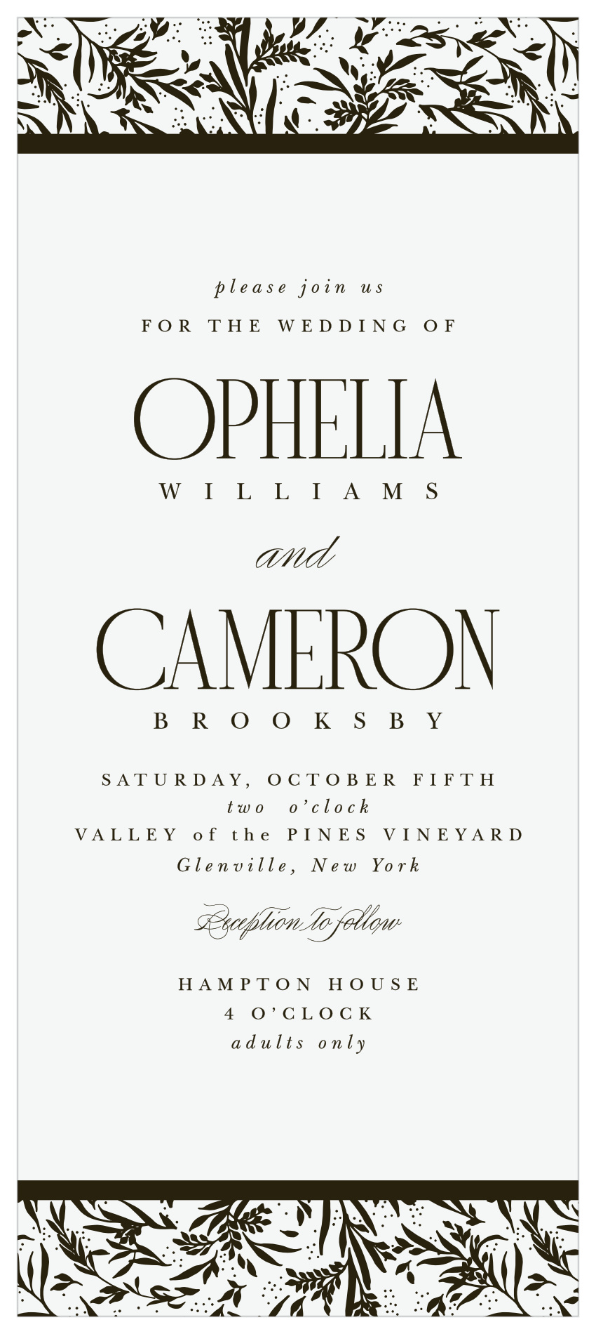 Wild Ophelia Tea Wedding Invitations