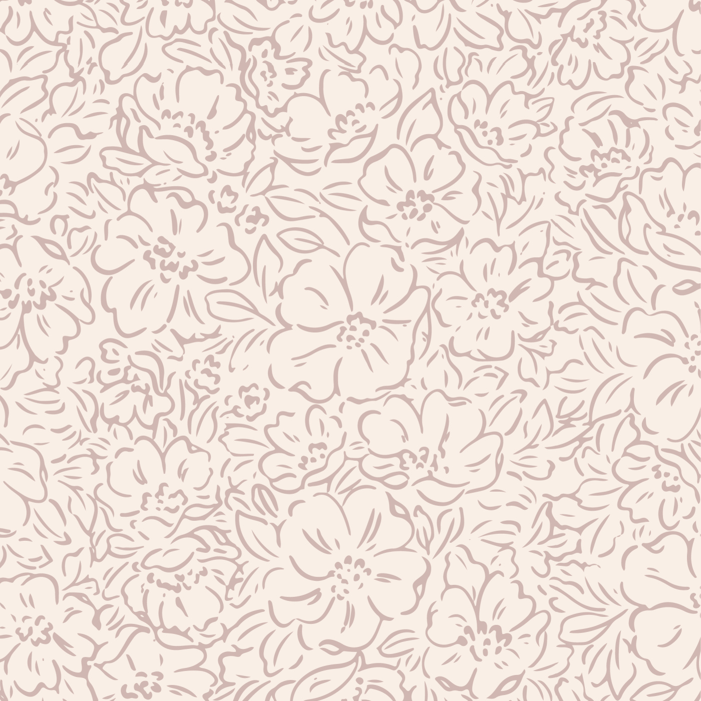 Outlined Blooms Wallpaper
