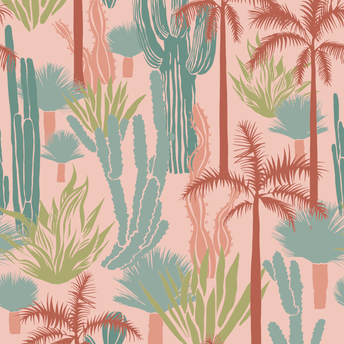 Create a botanical paradise in your own home with our Palm Desert Peel and Stick Wallpaper.