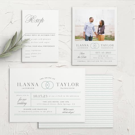 Rings & Stripes Wedding Invitations