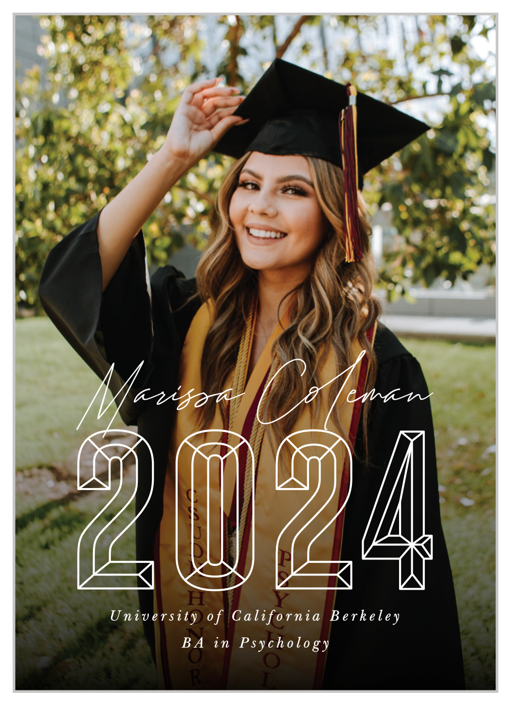 Outlined Year Graduation Announcements