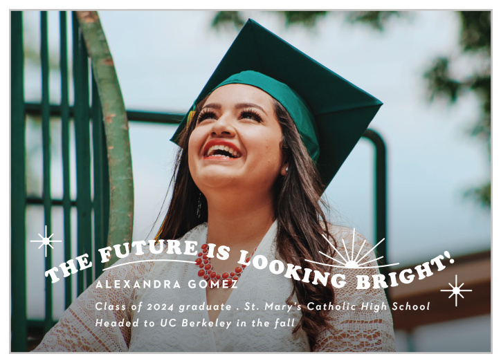 Our Future Looking Bright Graduation Announcements let family and friends know that you are finished with high school!