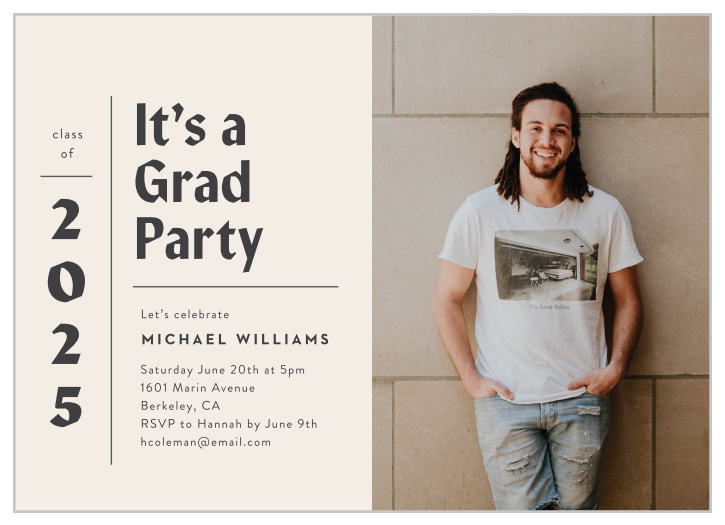 Bring family and friends together to celebrate your academic achievement with our Mod Grid Graduation Invitations.