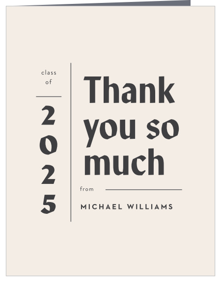 Show your gratitude to the family and friends that attended your celebration with our Mod Grid Graduation Thank You Cards.
