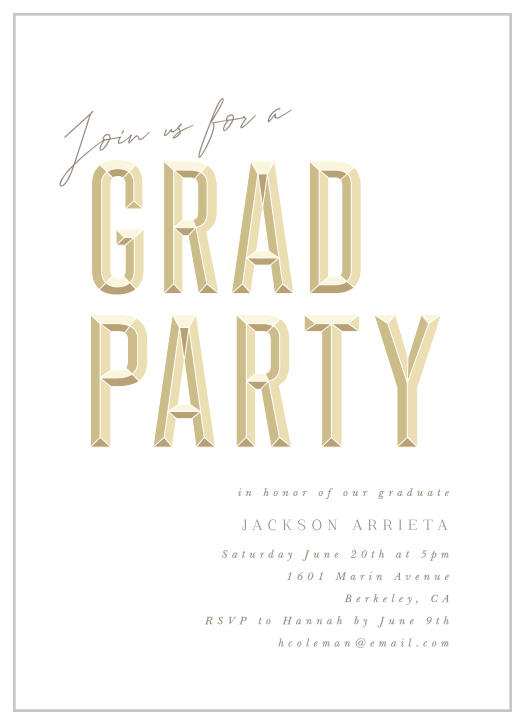 Share the big news in style with our Bevel Year Graduation Invitations. 