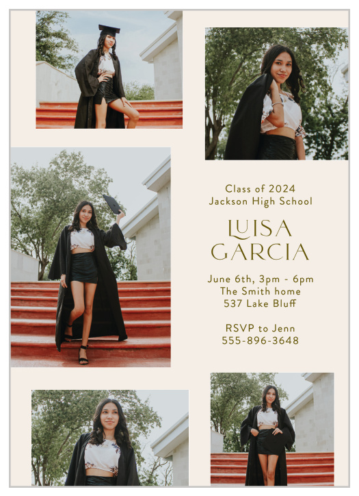 Share the big news in style with our College Scrapbook Graduation Invitations. 