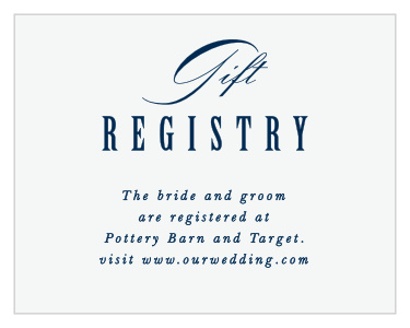 Help your guests know how to support you with our Ribbon & Damask Registry Cards.