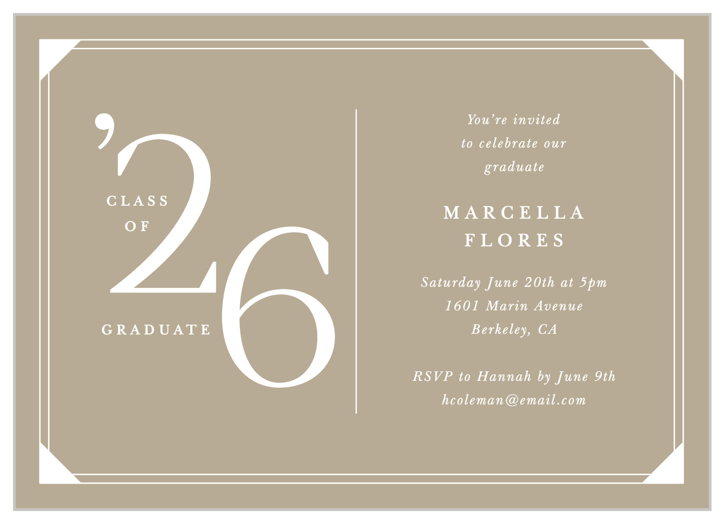 Bordered Connection Graduation Invitations