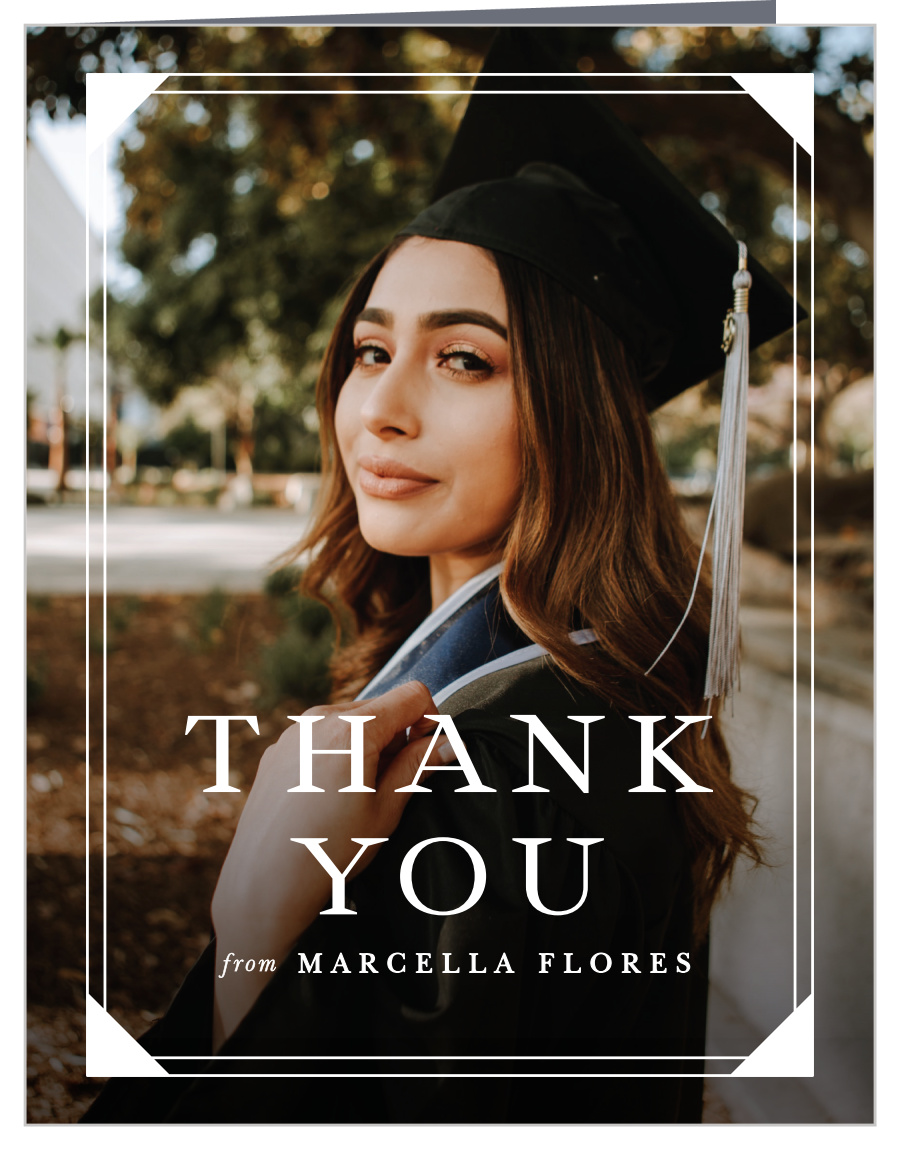 Bordered Connection Graduation Thank You Cards by Basic Invite