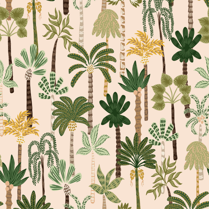 Palm Leaves Tropical Wallpaper for Walls  Palms Over Diamonds