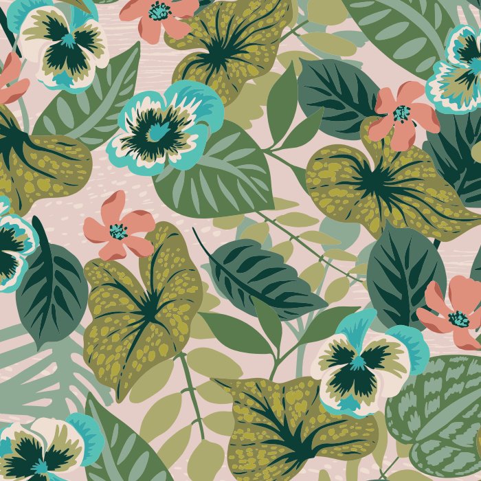 Create the perfect in-home getaway with our Fleur Nouveau Peel and Stick Wallpaper.