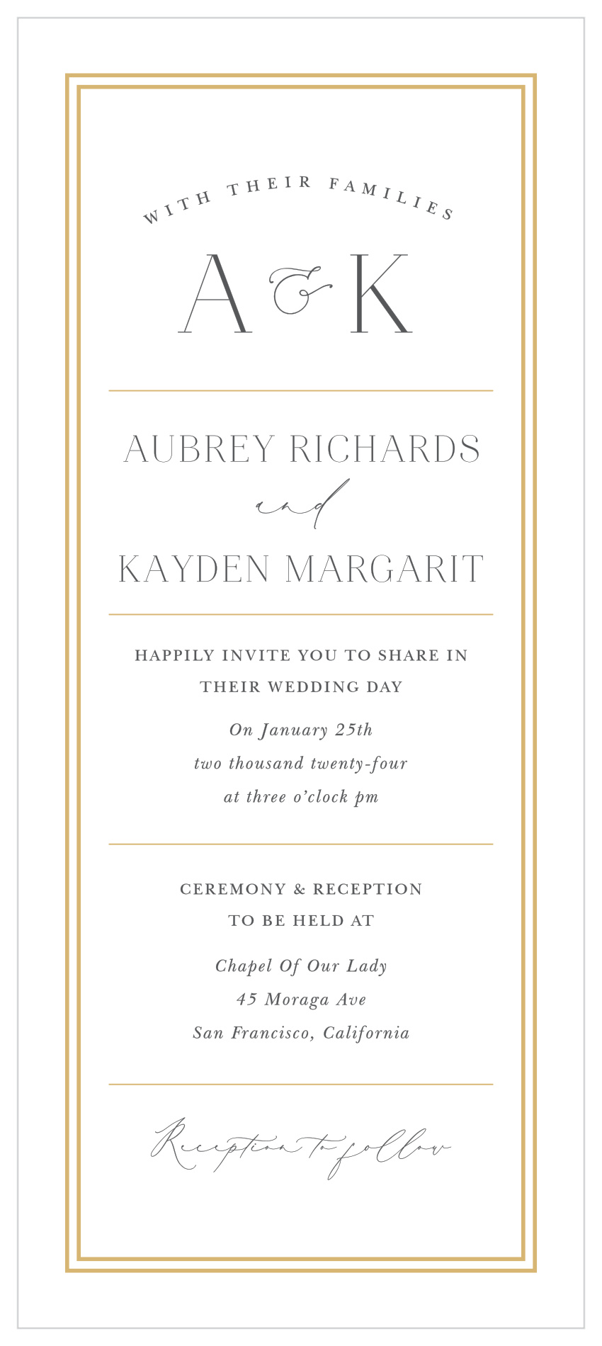 Alluring Aubrey Tea Wedding Invitations