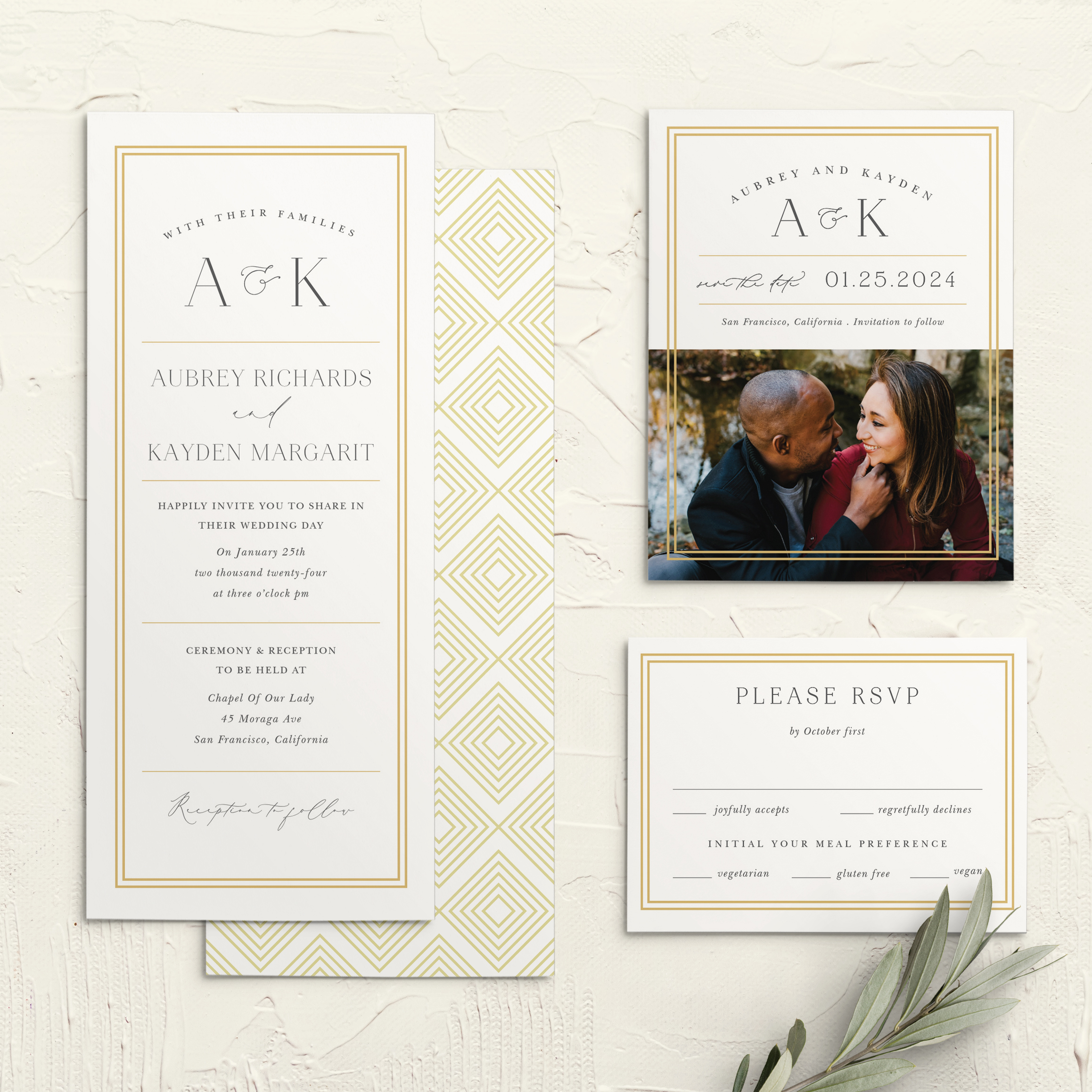 Alluring Aubrey Tea Wedding Invitations