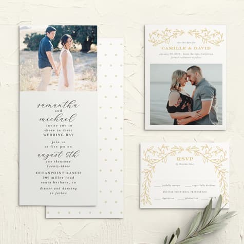 Swirling Vines Tea Wedding Invitations