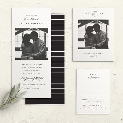 Classic Photo Tea Wedding Invitations