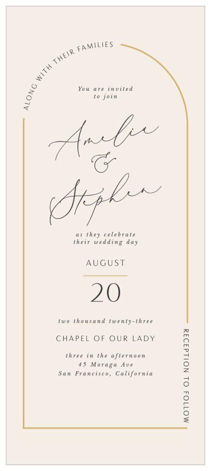 Bring family and friends together for your special day with our Modern Arch Tea Wedding Invitations.