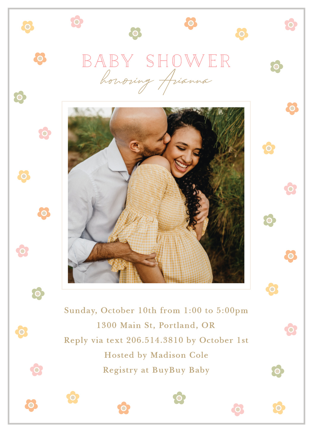 Teeny Florals Baby Shower Invitations