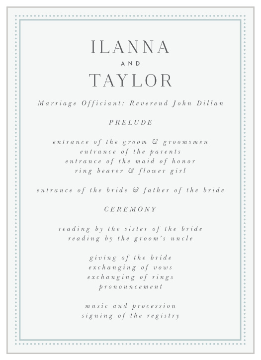 Set the stage for the perfect ceremony with our Rings & Stripes Wedding Programs.