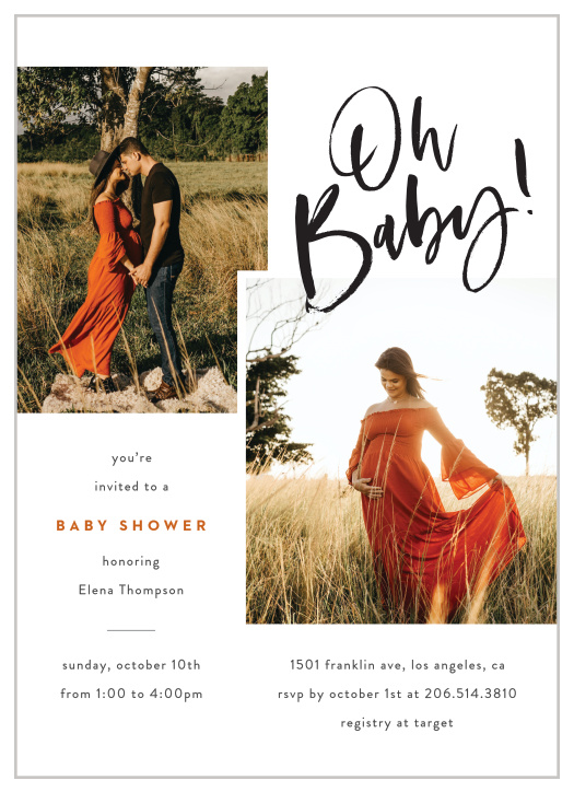 Announce the happy news in style with our Brushy Baby Baby Shower Invitations.