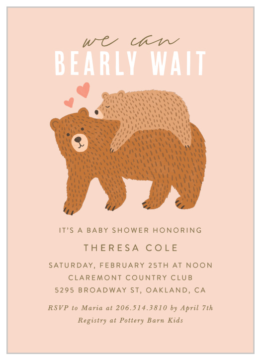 Our Brown Bears Baby Shower Invitations help you celebrate your little one on the way with family and friends.