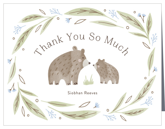 Our Beary Botanical Baby Shower Thank You Cards share your gratitude to family and friends for their support.