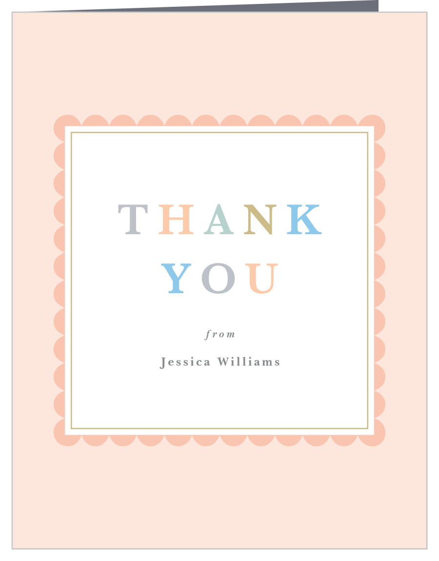 Pastel Type Baby Shower Thank You Cards