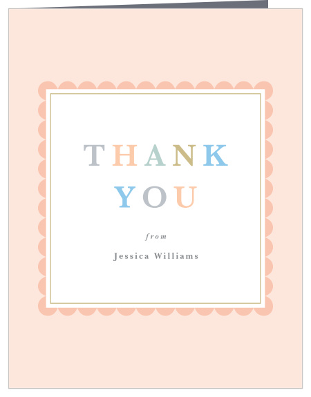 Share your heartfelt thoughts with our Pastel Type Baby Shower Thank You Cards.