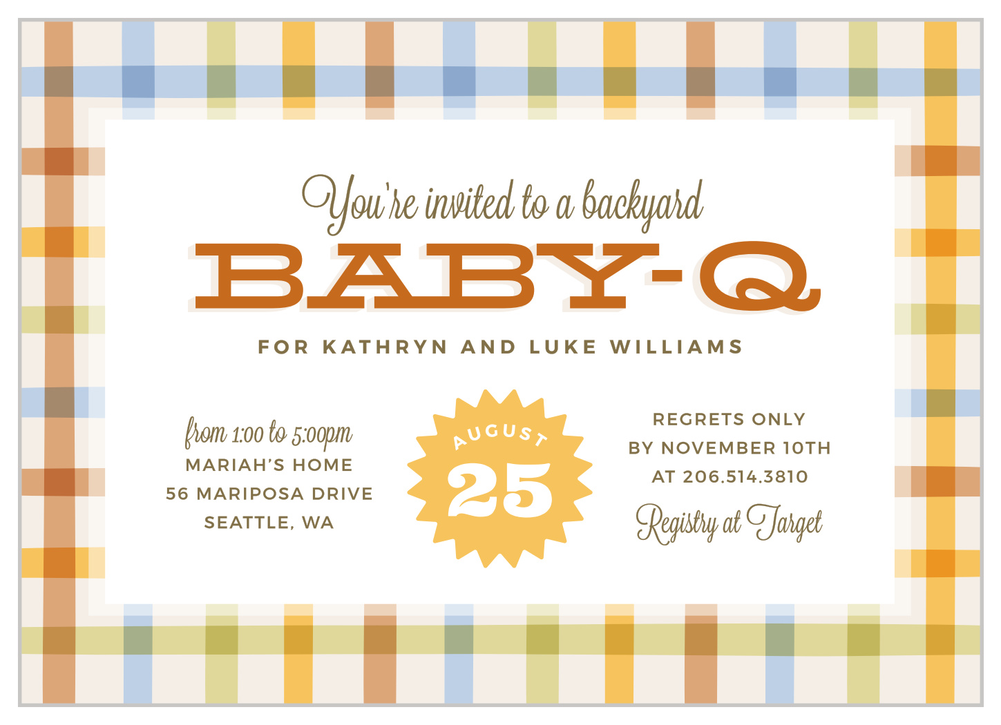 BabyQ Picnic Baby Shower Invitations