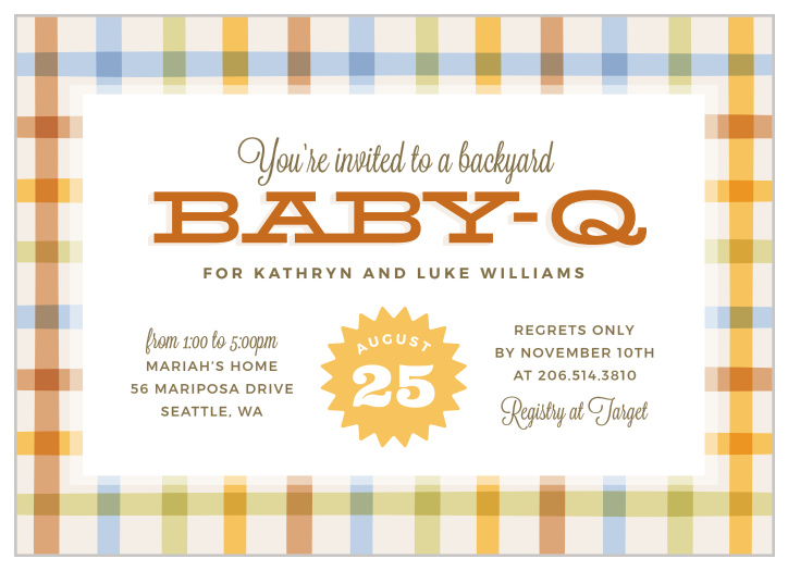Build hype for a blast of a shower with our BabyQ Picnic Baby Shower Invitations.