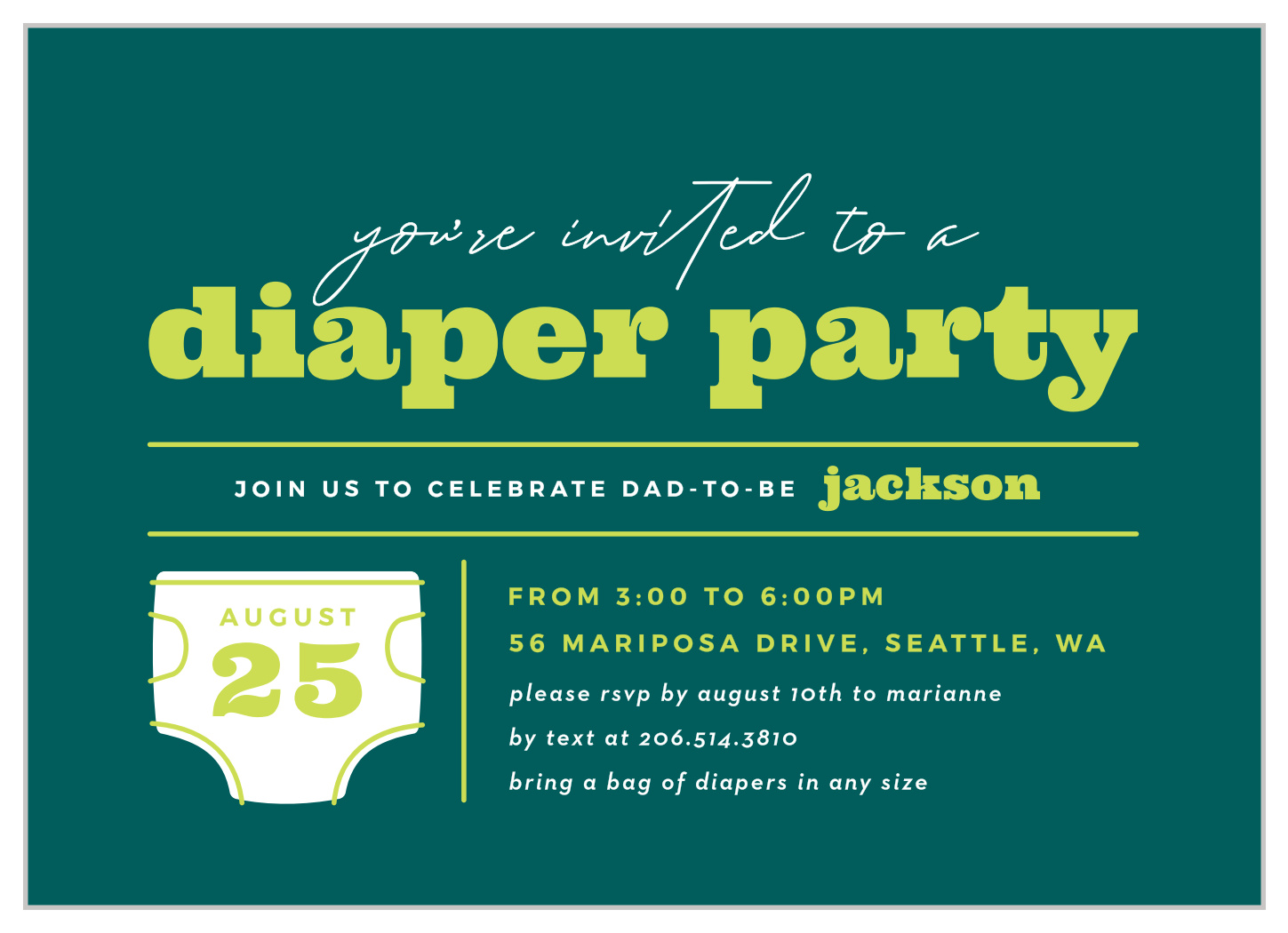 Diaper Date Baby Shower Invitations