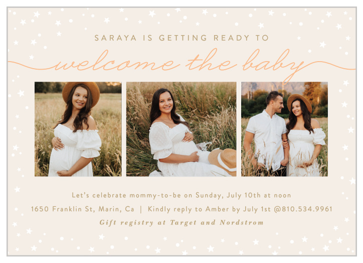 Our Welcome The Baby Baby Shower Invitations surround you with close friends and family to celebrate your little bundle of joy.