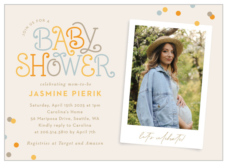 Our Monoline Type Baby Shower Invitations let family and friends know that you are celebrating your little bundle of joy on the way.