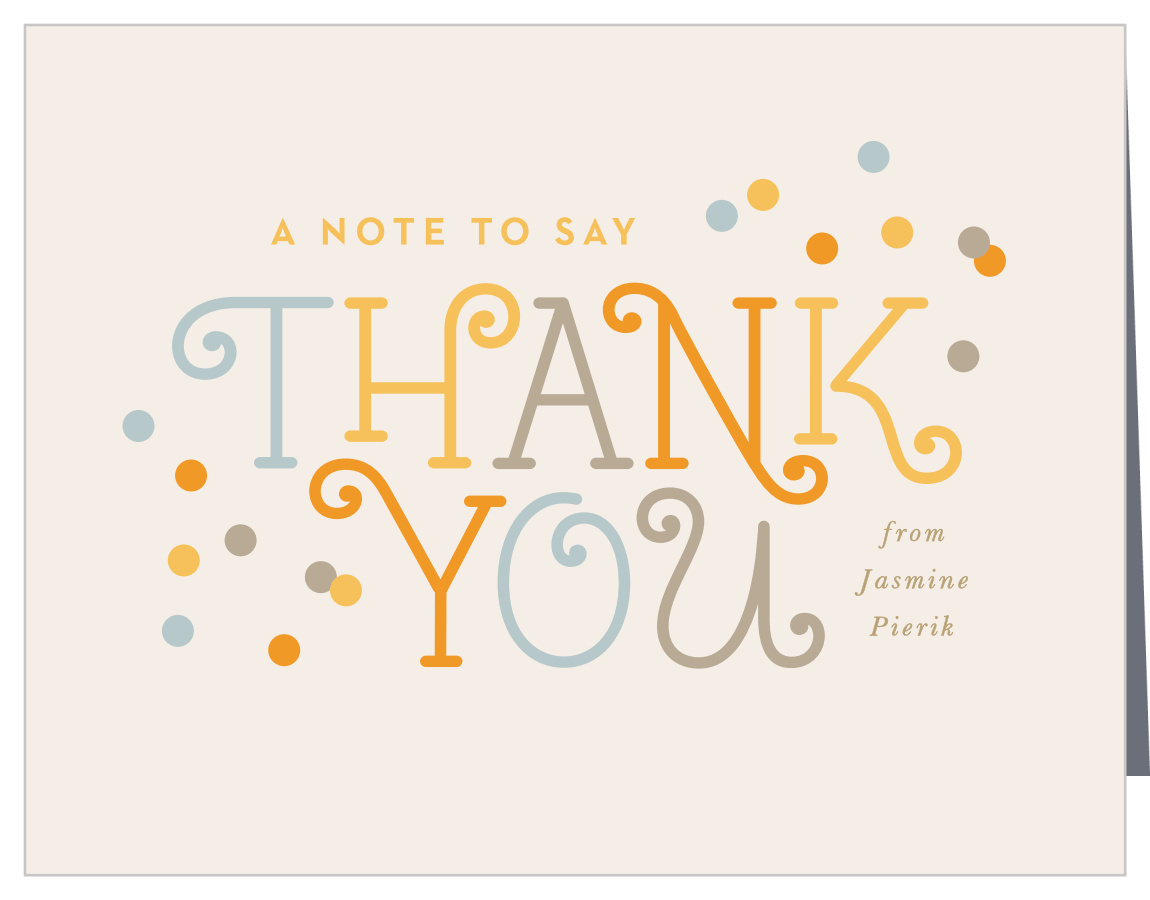 Monoline Type Baby Shower Thank You Cards