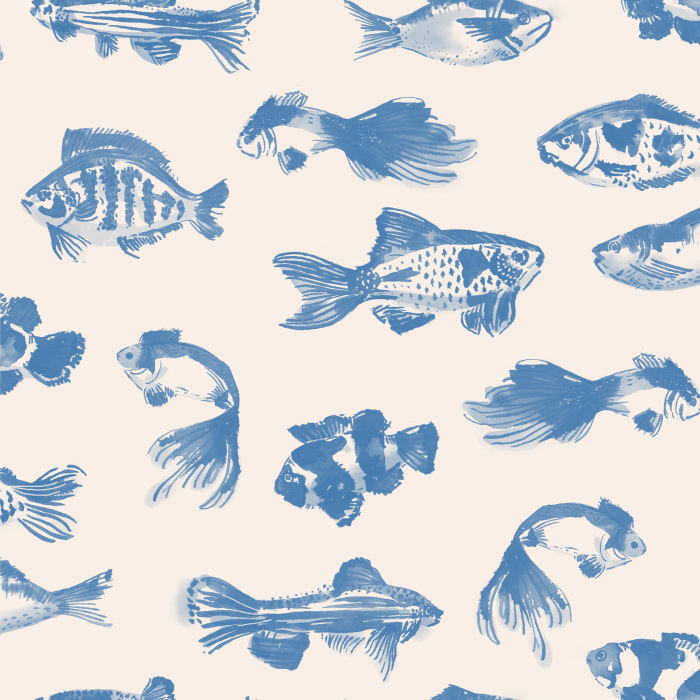 Create a unique space with our Inky Fish Wallpaper.