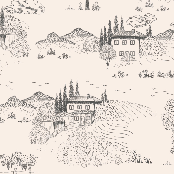 Add a charming, scenic touch to your interior design with our Toscana Hillside Peel and Stick Wallpaper.