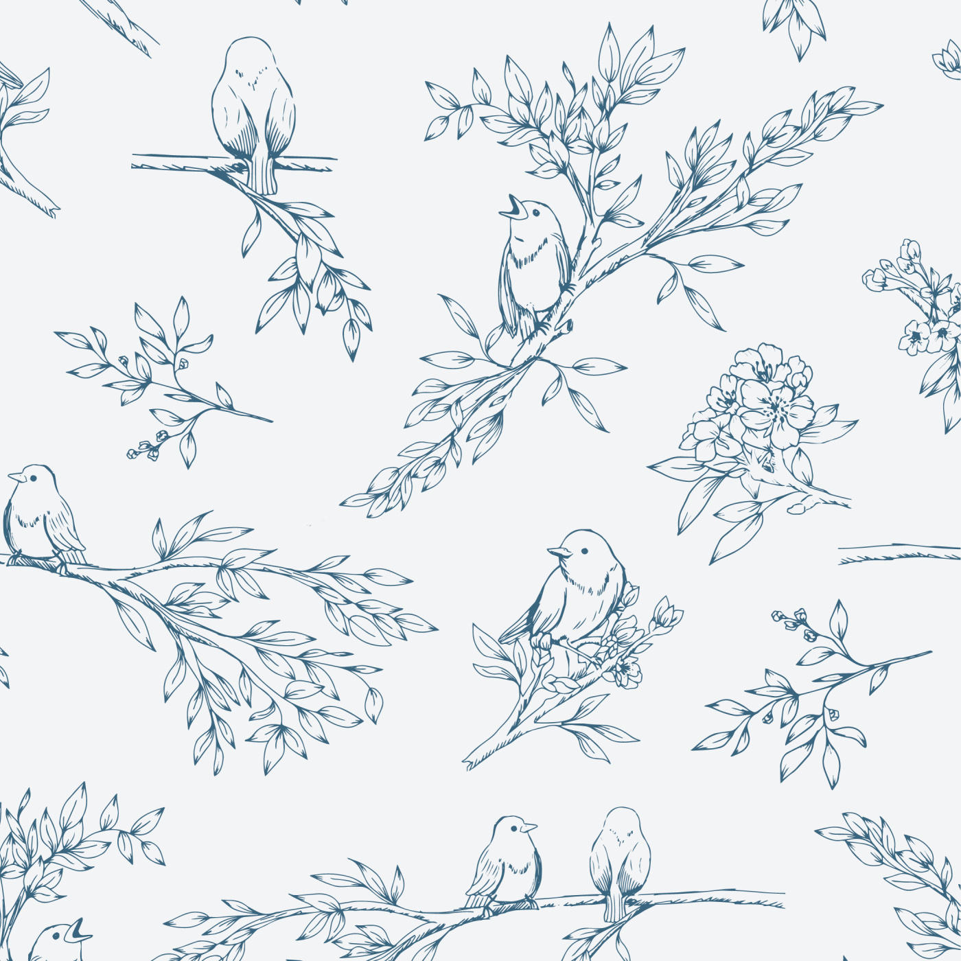 Songbird Toile Wallpaper