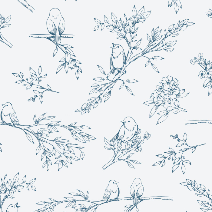 Create a textile statement on any wall in your home with our Songbird Toile Peel and Stick Wallpaper.