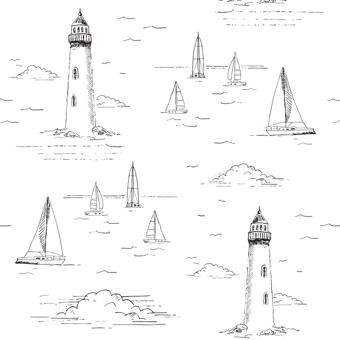 Create an ocean seascape in your own home with our Ponce Inlet Peel and Stick Wallpaper.