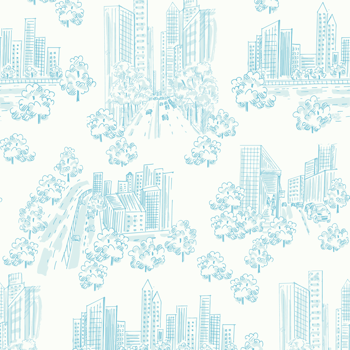 Bustling Cityscape Peel and Stick Wallpaper | Love vs. Design