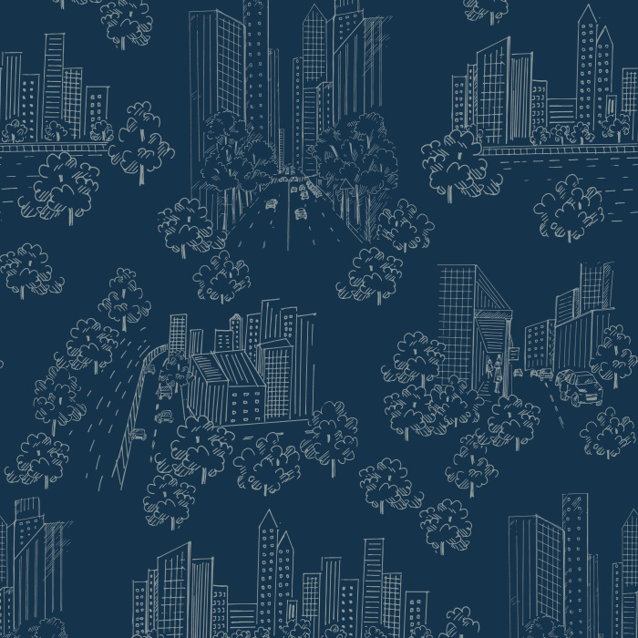 Our Bustling Cityscape Peel and Stick Wallpaper bring the feel of big city life to any room in your home.